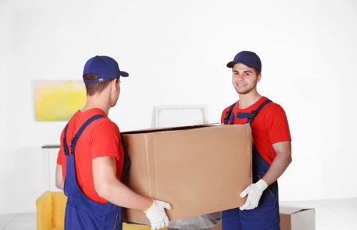 Commercial moving team planning a Stratford business relocation