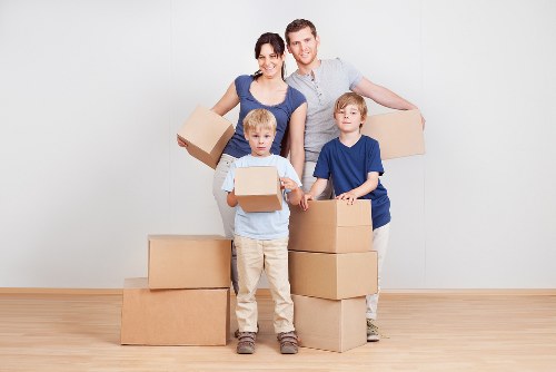 Household furniture being moved during Stratford removals