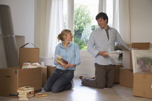 Mover responding carefully to an on-site safety issue